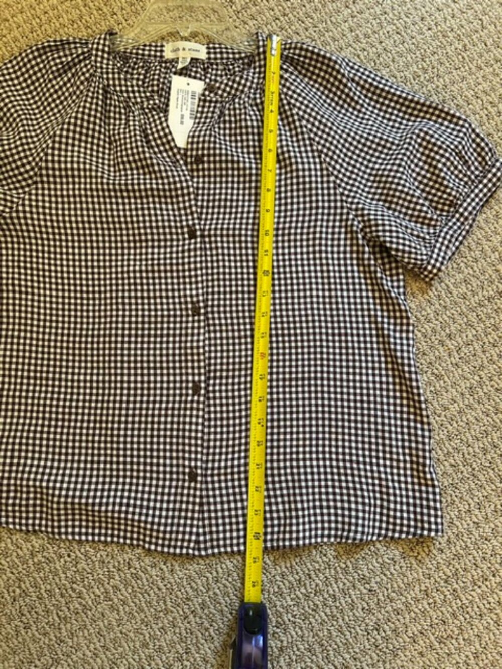 Cloth & Stone Brown and White Gingham Button-Front Shirt - Picture 5 of 6